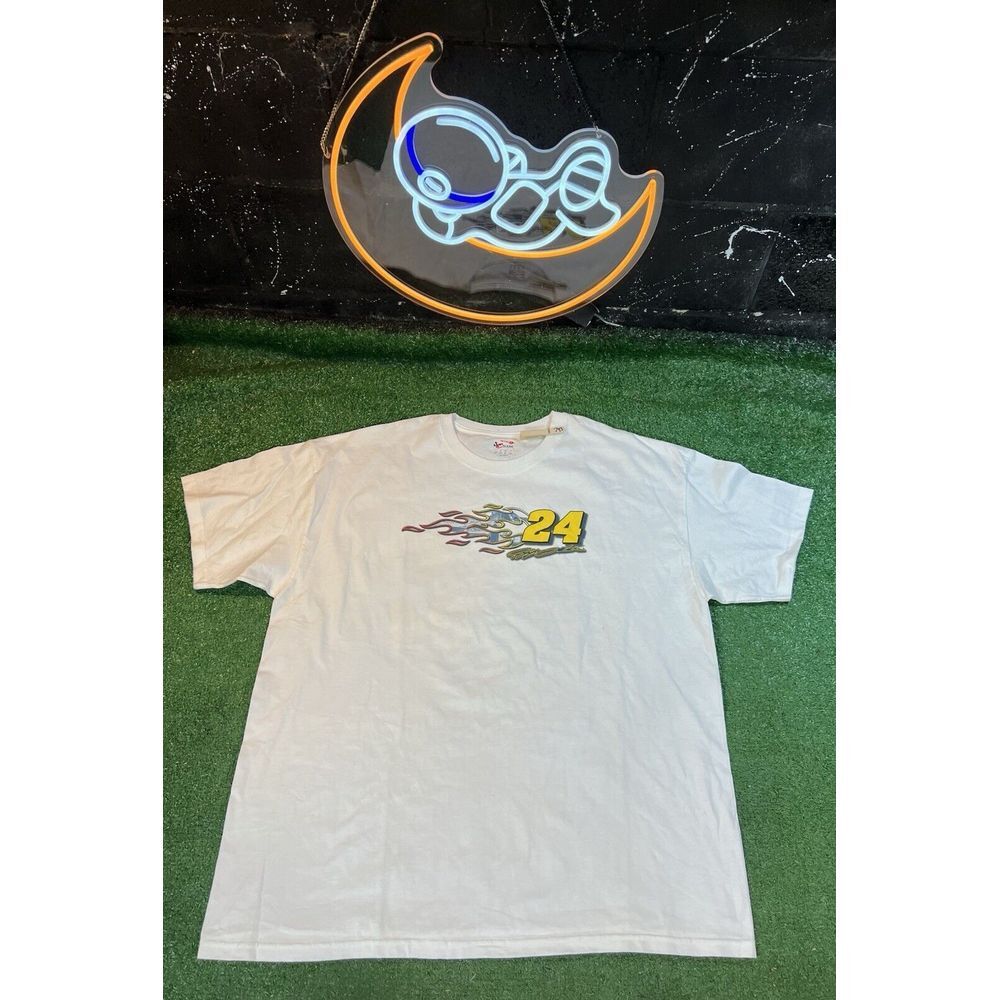 Y2K 2005 Chase Authentics Jeff Gordon #24 White Tee Nascar Graphic Size XXL